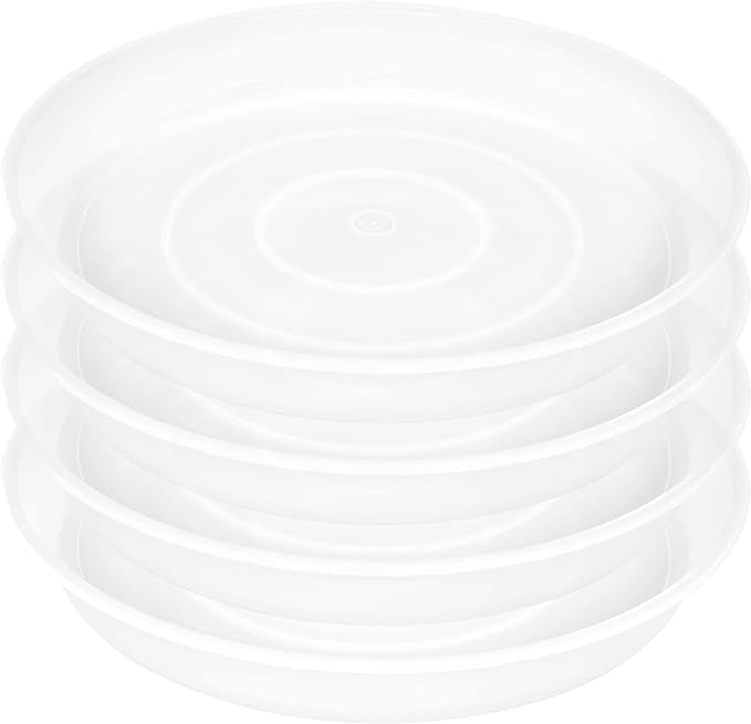 4 Pack of 16 inch Plant Saucer, 1.7" Depth Tray, Large Deep Garden Plastic by Bleuhome