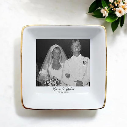 Custom Photo Ring Dish, Personalized Polaroid Picture Trinket Tray, Wedding - Image 5