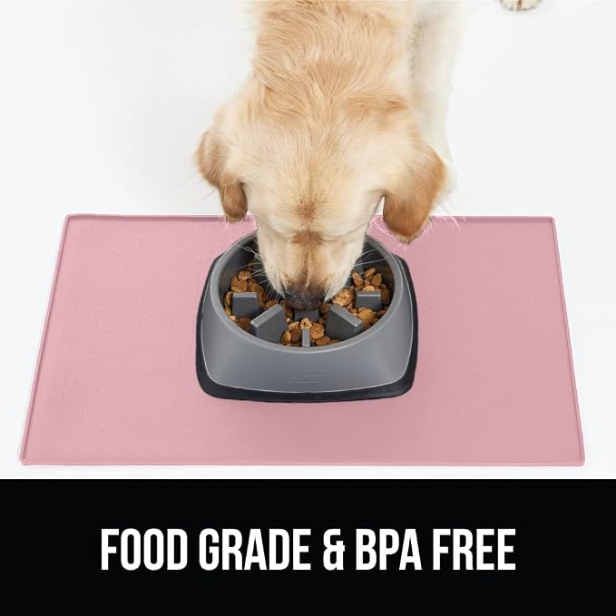 GORILLA GRIP 100% Waterproof Raised Edge BPA Free Silicone Pet Feeding Mat - Image 8