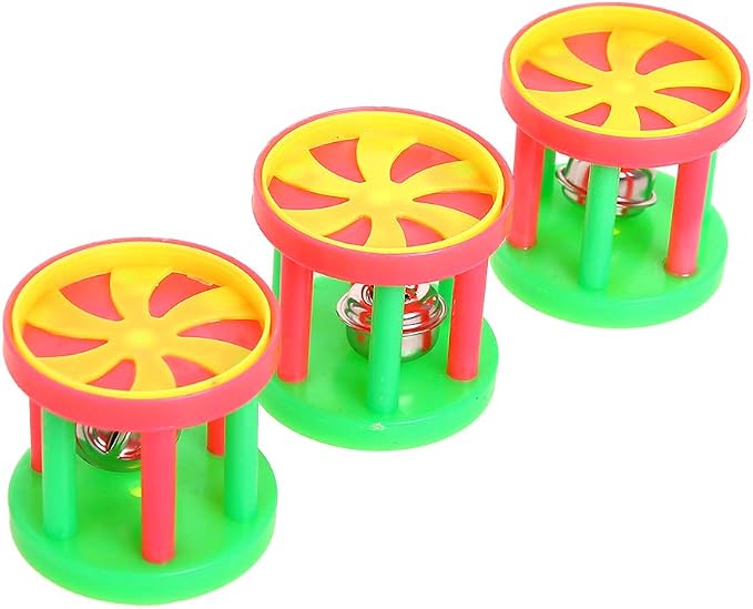 QBLEEV Bird Roller Rattles Toys, Parrot Foot Toys, Foraging Chewing Bell - Image 3
