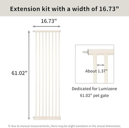 Lumizone Extra Tall Cat Gate Extension Kit 61.02" High Pressure Mounted 16.73" - Image 3