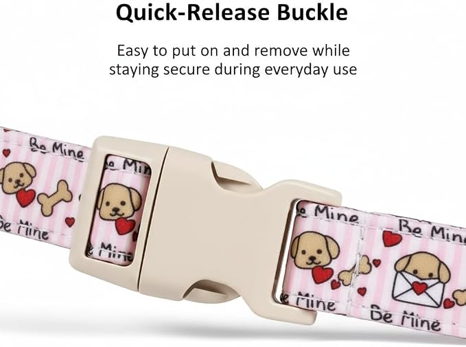 Pink Dog Collar, Girl Dog Collar - Image 3