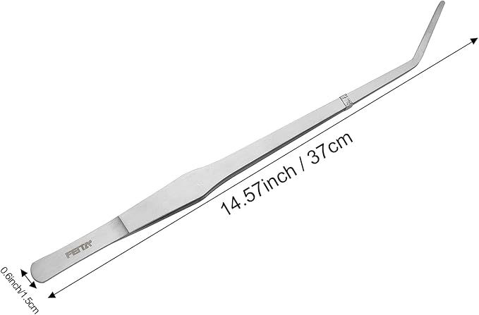 FEITA Extra Long 15 Inch Tweezer Stainless Steel Curved Tip - Image 3