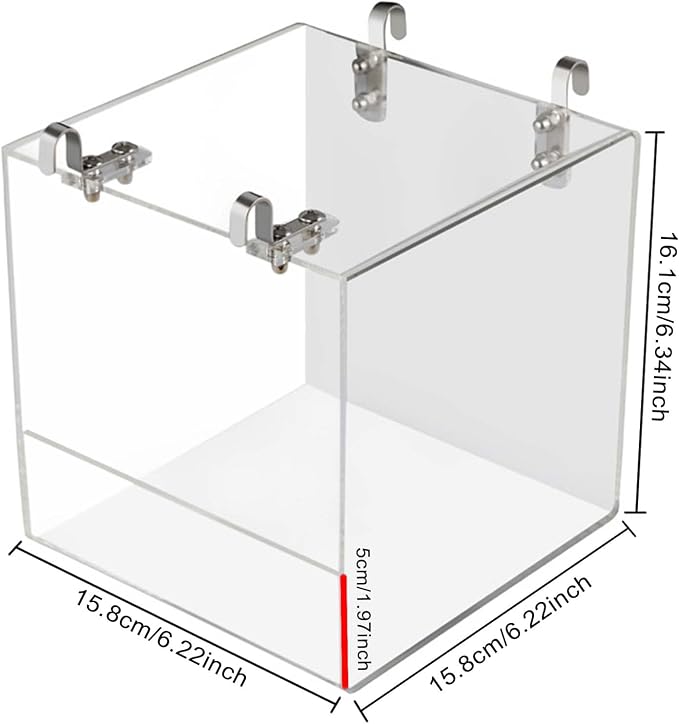 Hanging Cube Bird Bath Cage, Transparent Bird Bathtub Bath Shower - Image 2