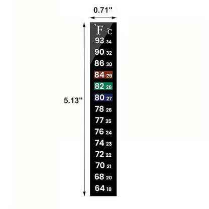 AQUANEAT 6 PCS Aquarium Thermometer Strips, Fish Tank Thermometer Sticker - Image 6