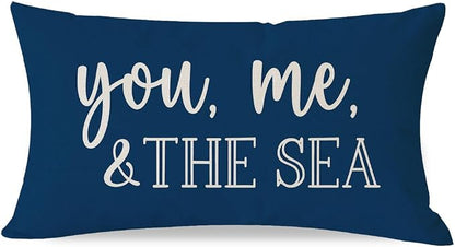 PANDICORN Summer Beach Throw Pillow Cover 12x20 Inch Sayings You Me and The Sea by PANDICORN