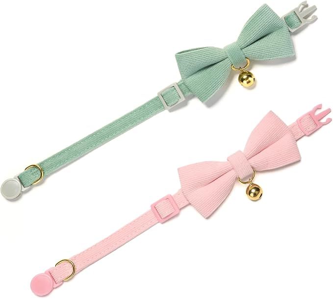 2 Pack Soft Corduroy Cat Collars - Image 2
