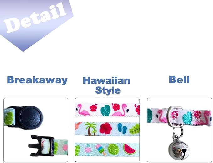 3 Pack Hawaiian Breakaway Cat Collar - Image 4