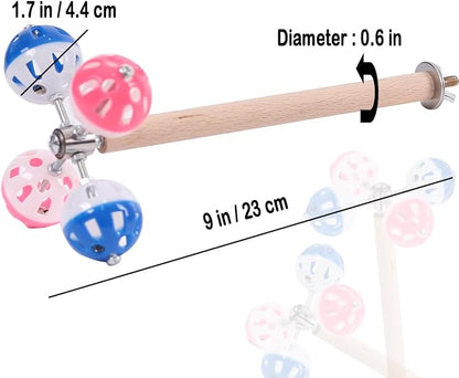 Bird Stand Perch Toy with Rotating Balls, Parakeet Stand Perch Toy - Image 2