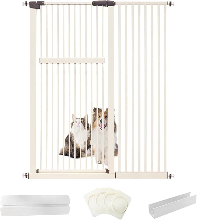 Lumizone Extra Tall Pet Gate 55.12" High Pressure Mounted 46.65"-50.78" Extra by Lumizone