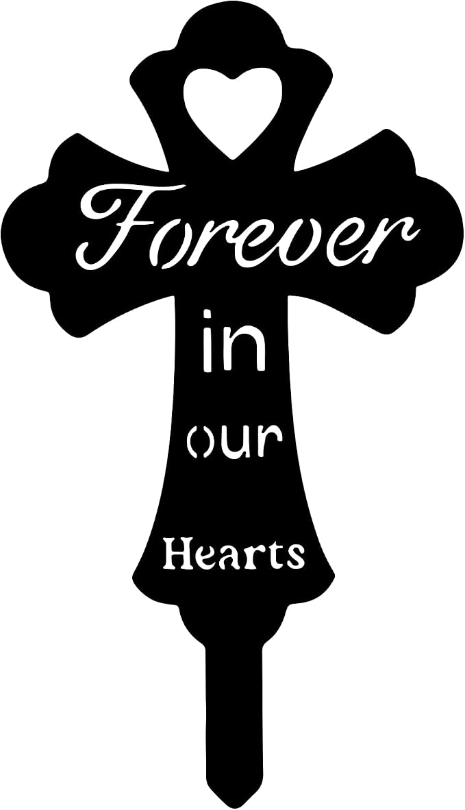 Grave Decorations for Cemetery: Forever in Our Hearts Metal Pet Grave Marker by ruelen