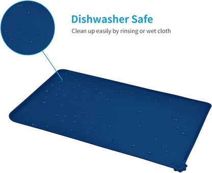 AUDWUD Silicone Waterproof Pet Feeding Mats, Anti Slip Bowl Pad, Dog Mat - Image 5