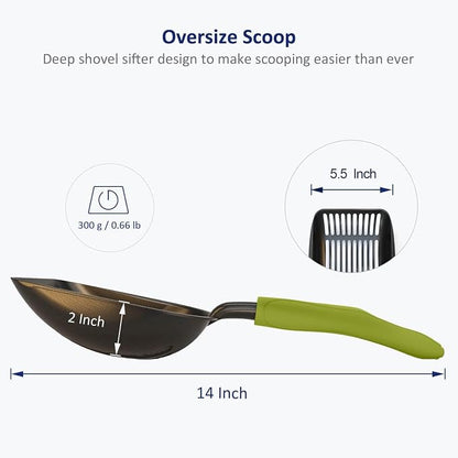 WePet Cat Litter Scoop, Non-Stick Plated Aluminum Alloy Sifter, Kitty Durable - Image 5