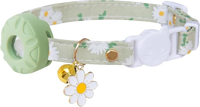 Breakaway Cat Collar with Airtag Holder, Kitten Collar with Apple Air Tag by Bencacawinstyle