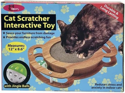 Cat Scratcher Interactive Toy, 12 x 8.6 inch Wooden Scratching Board - Image 8