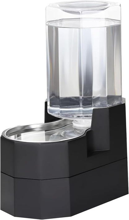 Sfozstra Large Dog Water Dispenser: 7L Raised Gravity Gray Automatic Stainless by Sfozstra