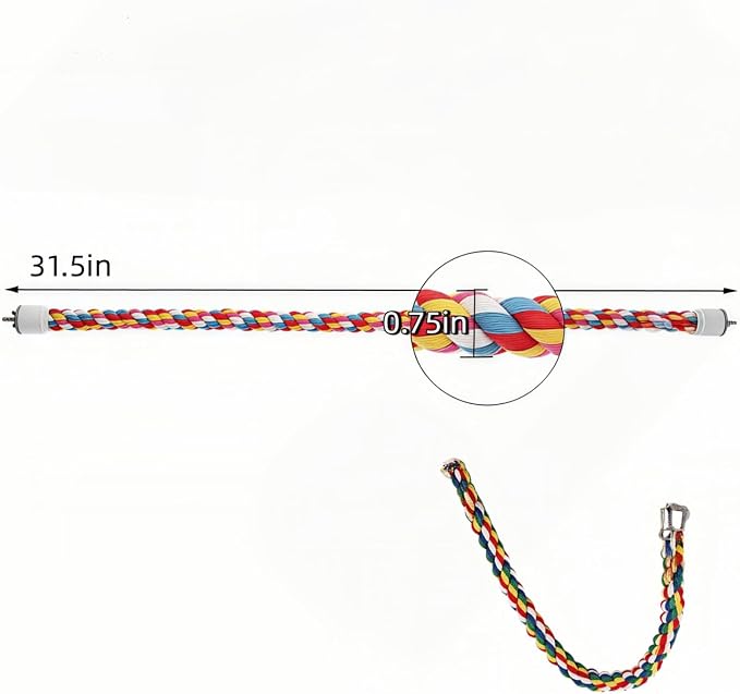 Bird Rope Perches, Parrot Toys, Bungee Rope Perches - Image 3