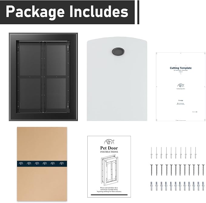 【PATAPLUS】 Aluminum French Large Dog Door, Strong Double Magnetic Flaps - Image 8