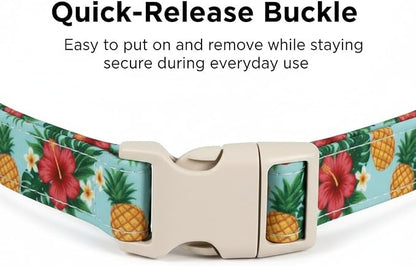 Summer Dog Collar with Tropical Pattern, Cute Dog Collar - Image 2