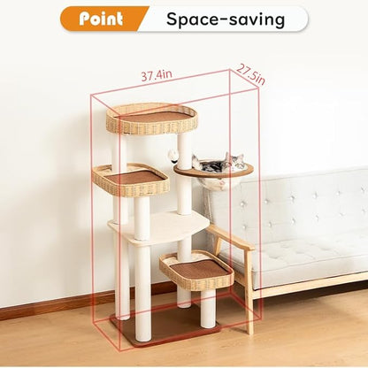 Modern Cat Tree for Large Cats, 48-Inch Tall Cat Tree Tower - Image 10