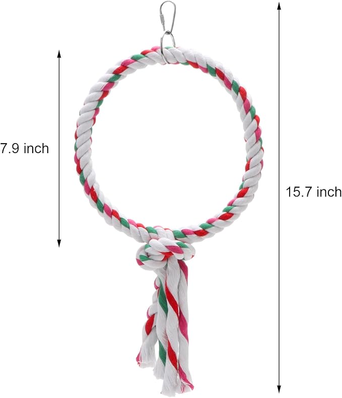 Bird Rope Swing Toy Parrot Climbing Perch Stand - Image 5