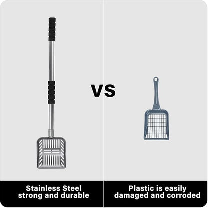 Cat Litter Scoop, Metal Long Handle Kitty Litter Coop Scooper, Heavy Duty Cats - Image 5