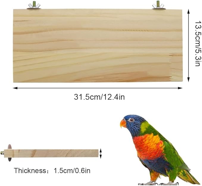 Litewoo Parrot Bird Wood Perch Platform Large Stand Shelf - Image 2