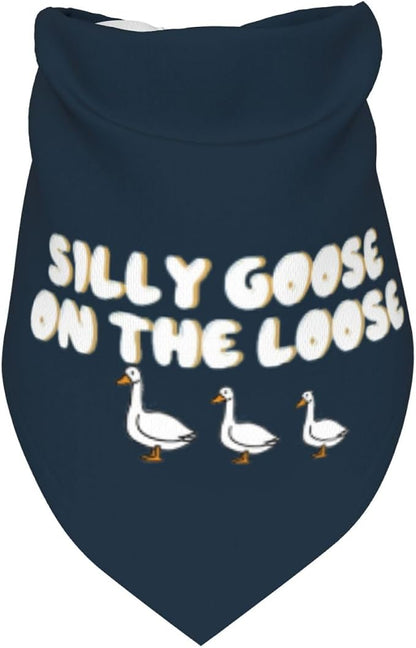 Silly Goose on The Loose Triangle Dog Bandana, Summer Bandana Funny Triangle - Image 3