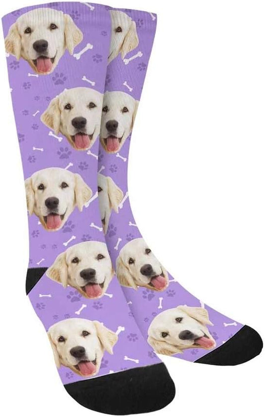 Custom Face Socks, Personalized Dog Lover Pet Photo Picture on Socks Unisex by Enjoy-yjl