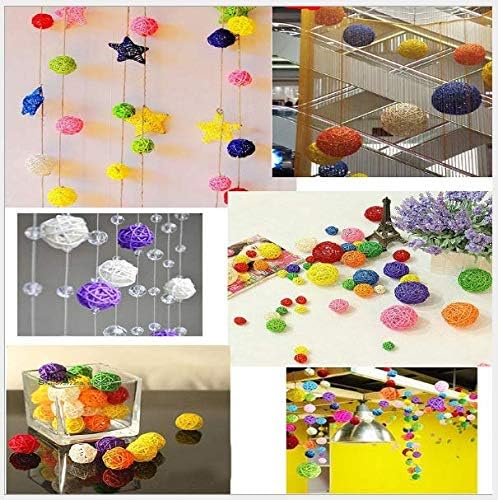 20 Pcs Colorful Handmade Wicker Rattan Balls Decorative, Pet Bird Chew Toy - Image 3