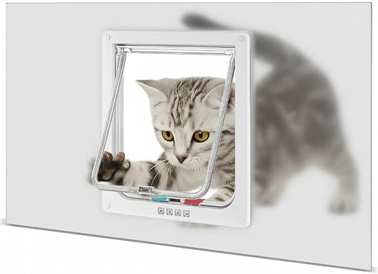 Cat Door for Window, 4 Locking Modes for Safety Cat Window Door, Fits 14"-24" - Image 2