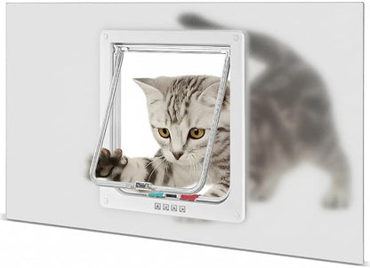 Cat Door for Window, 4 Locking Modes for Safety Cat Window Door, Fits 14"-28" - Image 2
