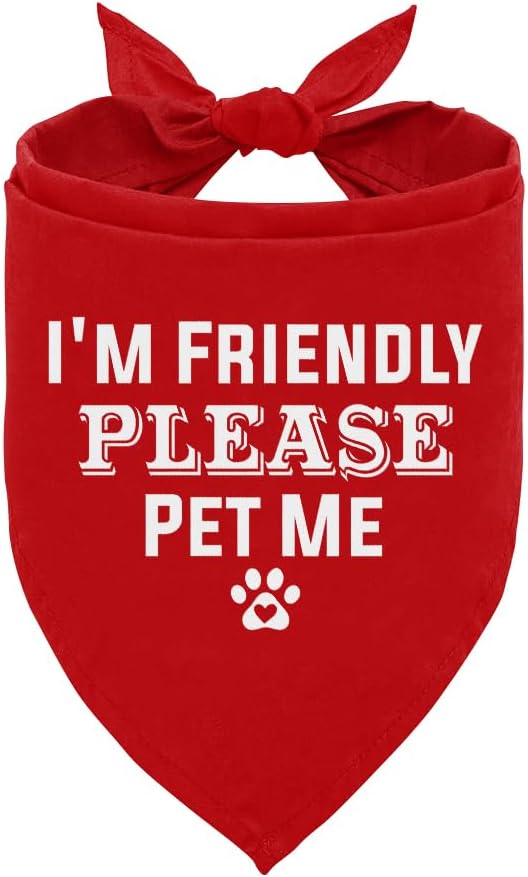 I'm Friendly Please Pet Me Dog Bandana by ZPPRJF