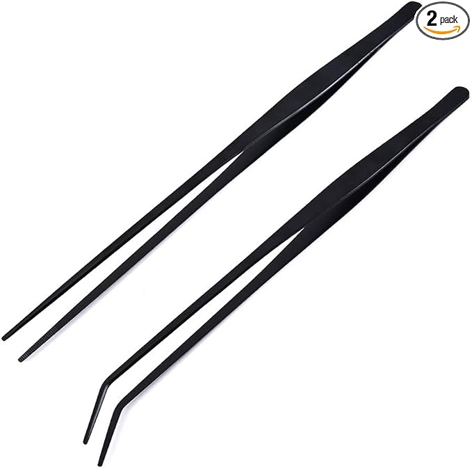 2 Pack Aquarium Forceps, 15 inch Long Handle Aquarium Tweezers Stainless Steel by XIGUI