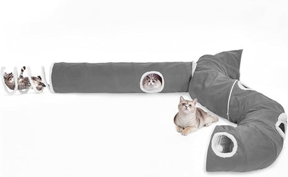 Ownpets 2-in-1 Cat Tunnel, Large Lollipop Shape Cat Tunnel Toy - Image 9