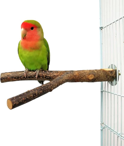6 PCS Natural Wood Bird Perches Set, Parrot Stand Fork Toys, Hanging - Image 7