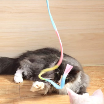 LASOCUHOO Interactive Cat Wand Toys Interactive Cat Teaser Wand String Ribbon - Image 6