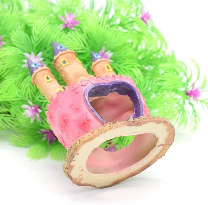 Fish Tank Decorations Pink Castle Aquarium Decorations Resin Fish Cave Hideouts - Image 8