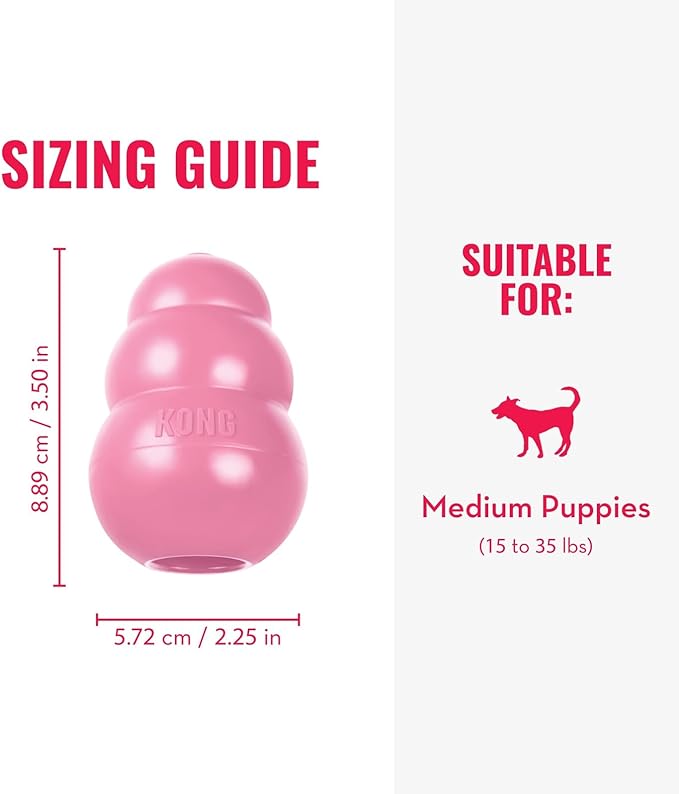 KONG - Puppy Toy Natural Teething Rubber - Fun to Chew, Chase and Fetch - - Image 4