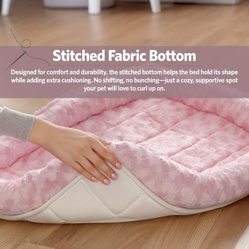 MidWest Homes for Pets QuietTime Fashion XS Dog Bed – Pink Faux Fur Bolster - Image 6