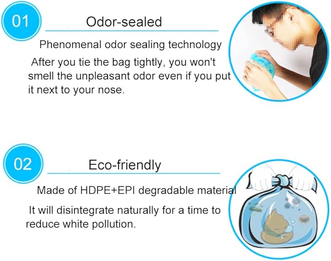 Odor Sealing Cat Litter Poop Clump Pick-Up Bags - Image 2