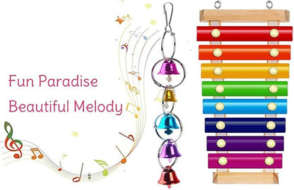 Colorful Bird Xylophone Toy Interactive Training Toy Bird Cage Bell Toy - Image 7