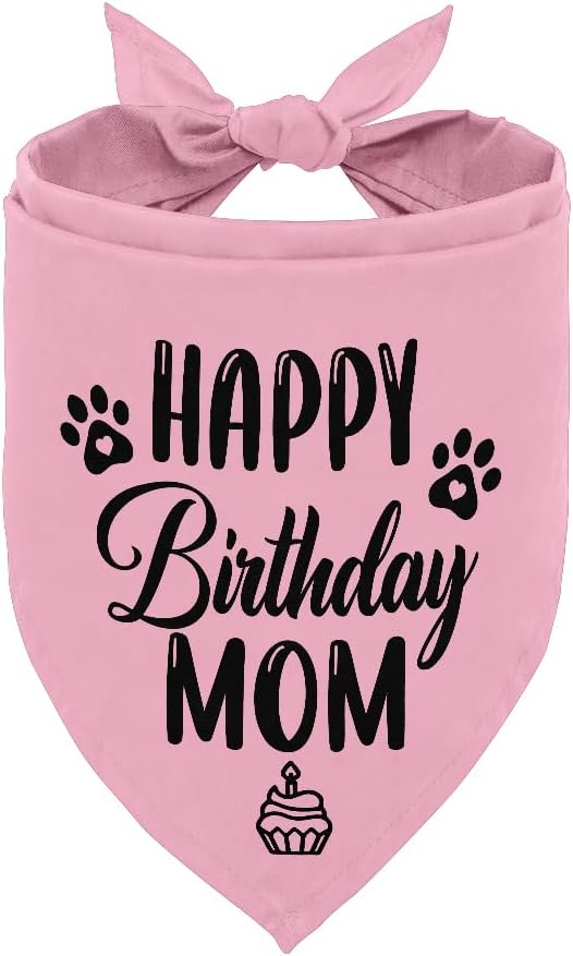L21 Happy Birthday Mom Dog Bandana by AUII+JO+DESIGN