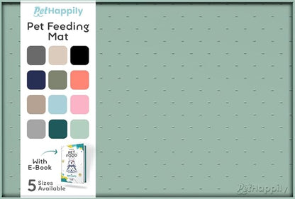 Dog Food Mat - 28x18 Raised Edges Dogs Mat by PETHAPPILY
