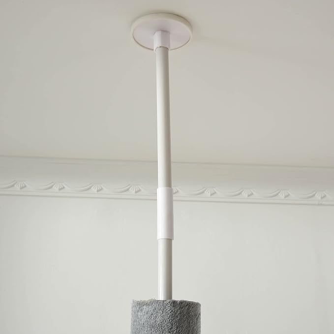 PawHut 85.5" Cat Tree Height Adjustable Floor-to-Ceiling 4-Tier Kitty Climbing - Image 8