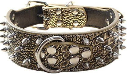 Serijoars Spiked Studded Dog Collar, PU Leather Dog Collar, Adjustable Pet by Serijoars