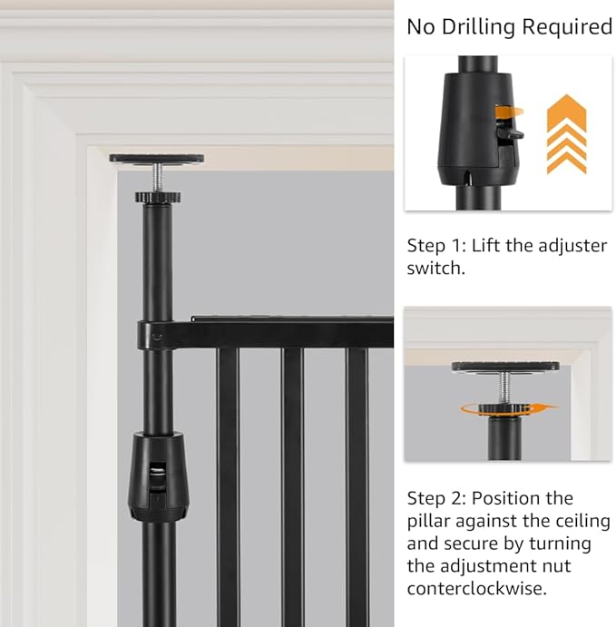 unipaws 86" High Extra Tall Cat Gate, Auto Closing and No Drilling Safety Gate - Image 2
