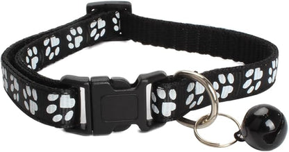 MJIYA Cat Collar with Bell, Breakaway Grid Collar with Plastic Buckle, Light by MJIYA