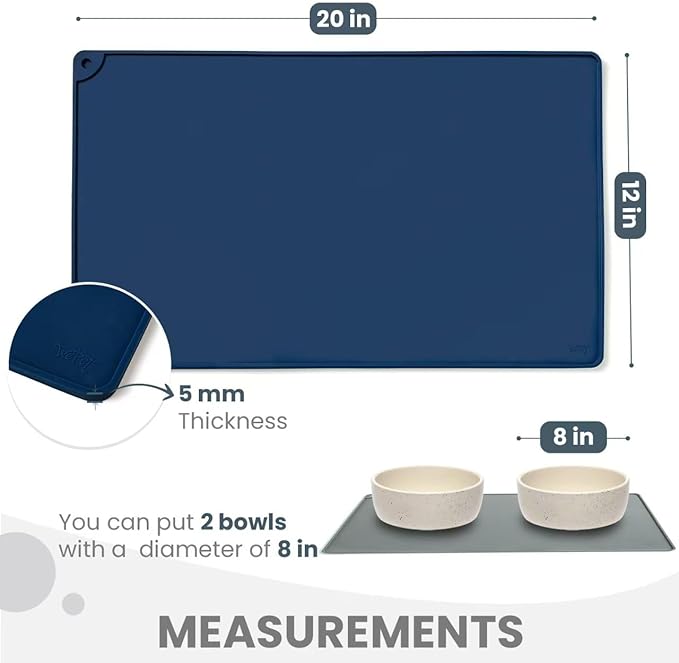 WePet Non-Slip Waterproof Pet Feeding Mat, 20x12 Inch - Image 2