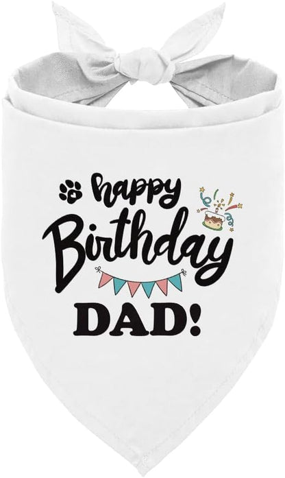 Happy Birthday Dad Dog Bandana, Dad's Gift Dog Bandana, Pet Scarf Accessories by Unknown